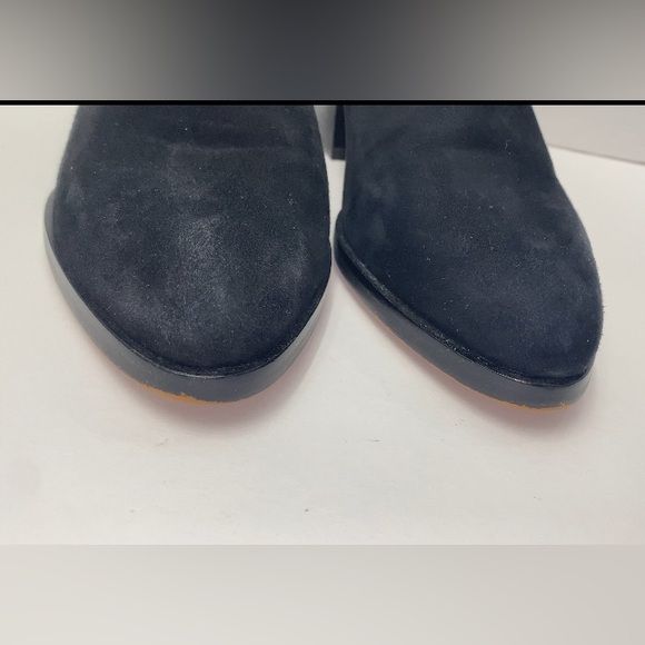 Sam Edelman Black Suede Zip Block Heel Bootie Size 7 - Picture 11 of 13